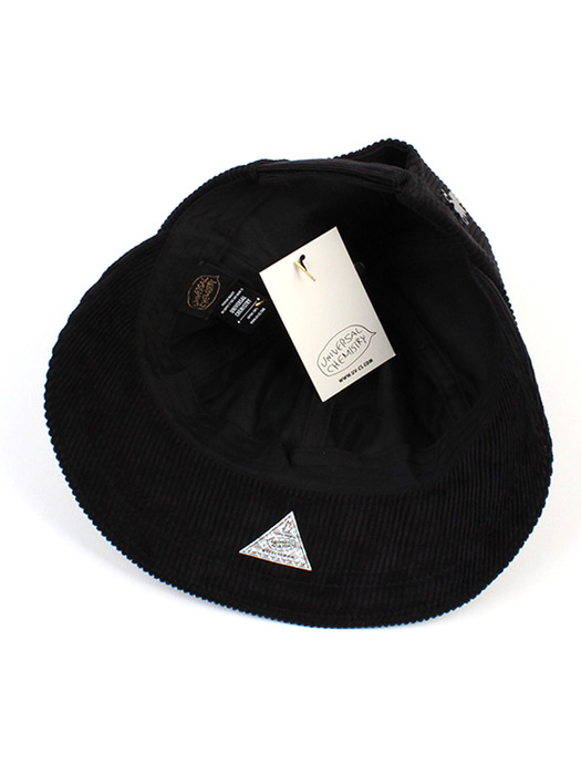 Backopen Black Corduroy Bucket Hat 버킷햇