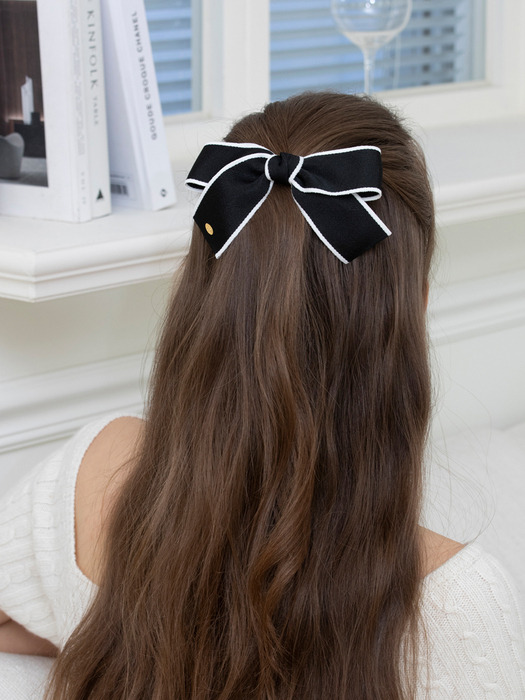 pretty school ribbon hair pin (3colors)