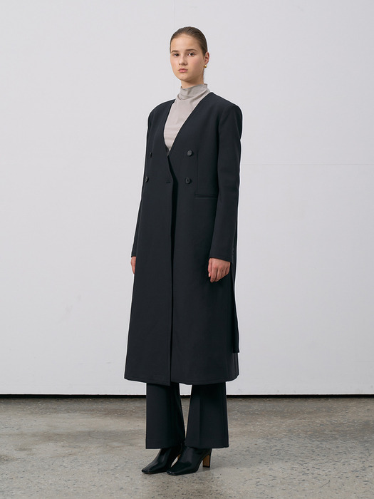 Non-Collar Belted Coat