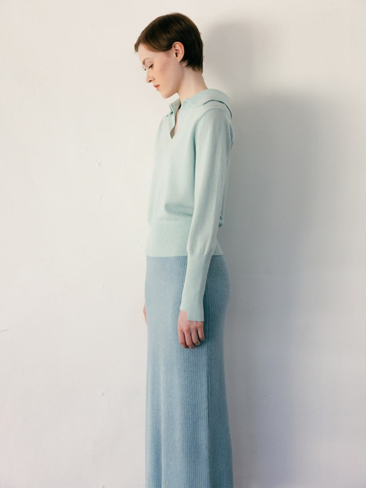 [Premium] Cashmere Long Knit Skirt  Sky Blue(WE395UC45Q) (WE395UC45Q)