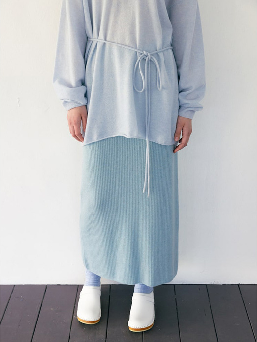 [Premium] Cashmere Long Knit Skirt  Sky Blue(WE395UC45Q) (WE395UC45Q)