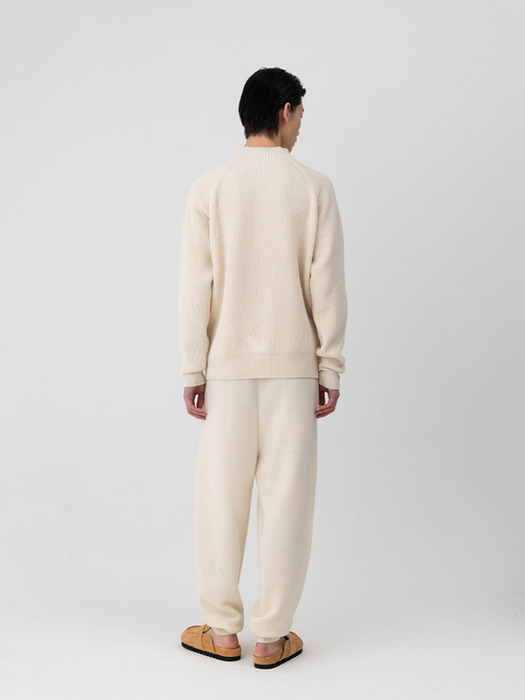 WHOLEGARMENT CASHMERE BLEND JOGGER PANTS [IVORY]