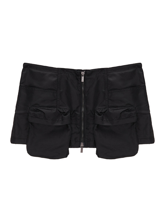 TWO WAY CARGO BELTED SKIRT IN BLACK