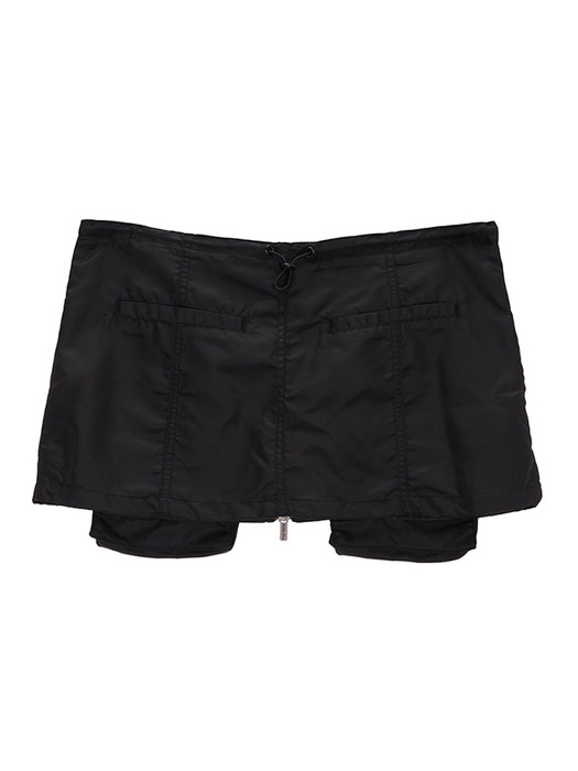 TWO WAY CARGO BELTED SKIRT IN BLACK