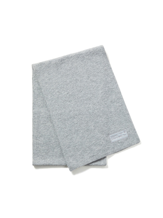 CASHMERE BLENDED MUFFLER SATIN LOGO_GREY