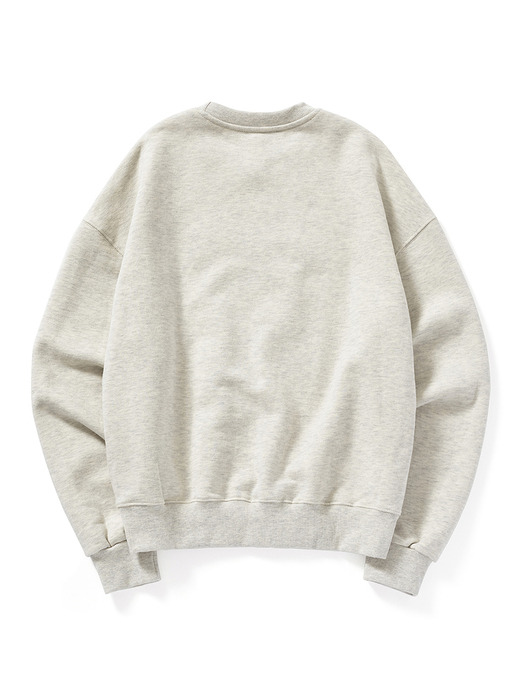 Penguin Embroidery Sweatshirt_Oatmeal