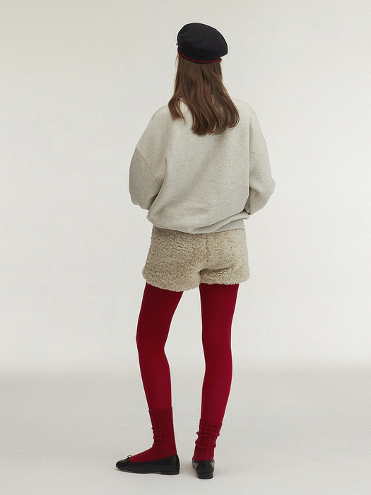 Penguin Embroidery Sweatshirt_Oatmeal