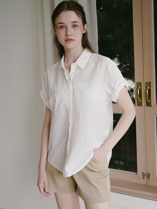 Half roll-up Shirt - Ivory