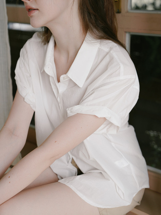 Half roll-up Shirt - Ivory