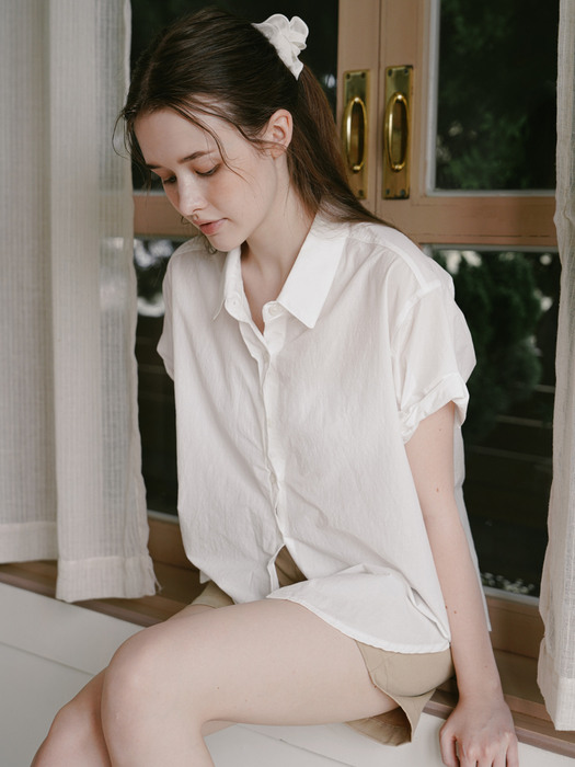 Half roll-up Shirt - Ivory