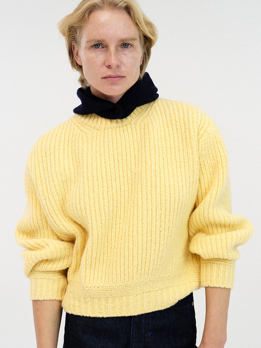 Tobu volume wool knit (Yellow)