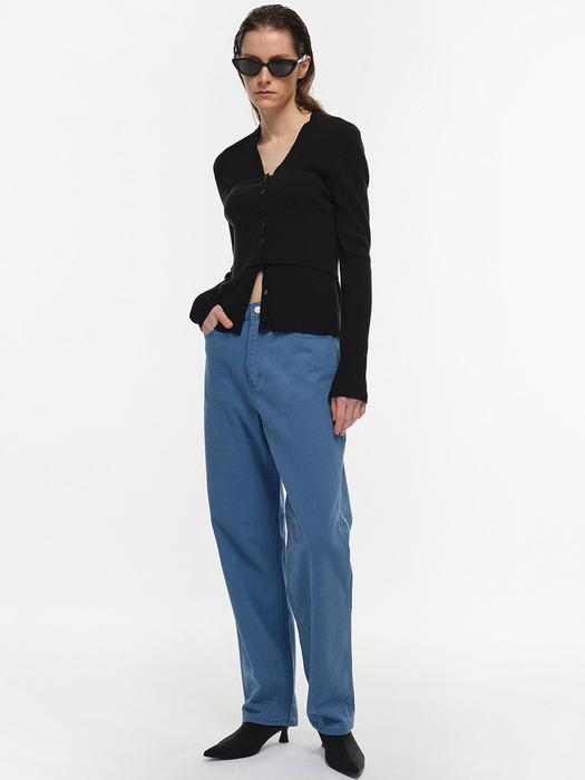 WASHED STRAIGHT COTTON PANTS_2colors