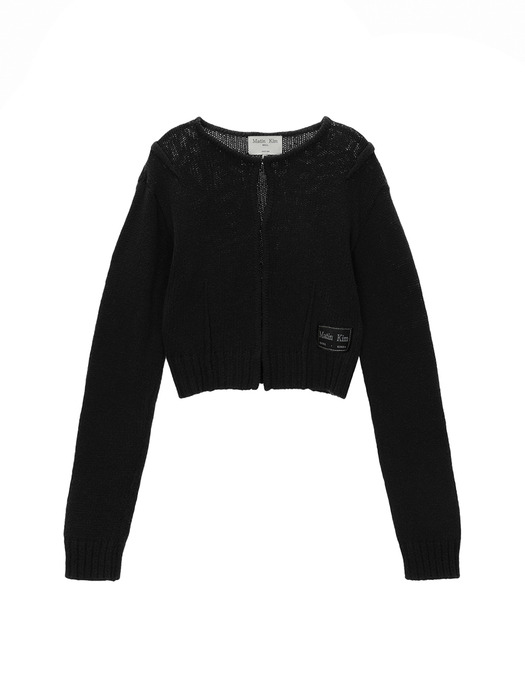 HOOK KNIT CARDIGAN IN BLACK