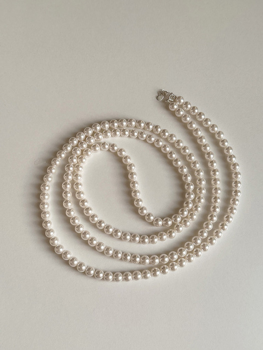 [925silver] 3way long pearl necklace