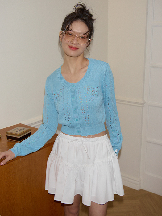 Ribbon Shirring Mini Skirt_ 2 Colors