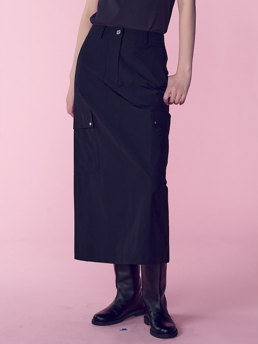 Pocket Detail Casual Skirt  Black (KE4227M045)