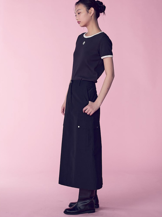 Pocket Detail Casual Skirt  Black (KE4227M045)