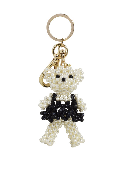 HTY017 Bead pearl bear keyring