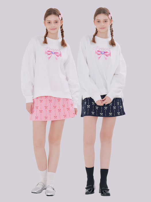 MET present sweatshirt & skirt set ivory