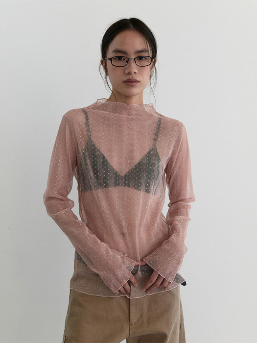 SHEER LACE TOP_PINK