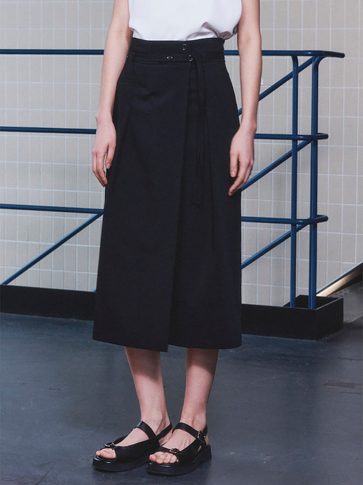 Belted Long Skirt  Black (KE4327M025)