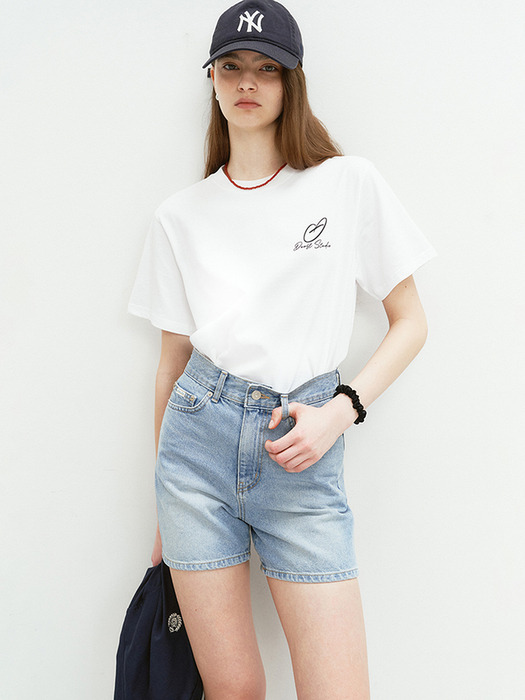 UNISEX HEART D LOGO T-SHIRT OFF WHITE_UDTS4B140OW