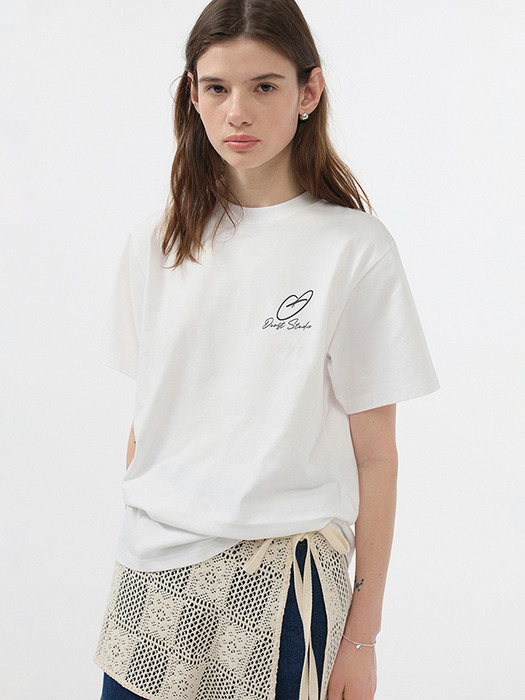 UNISEX HEART D LOGO T-SHIRT OFF WHITE_UDTS5B140OW - Image 3