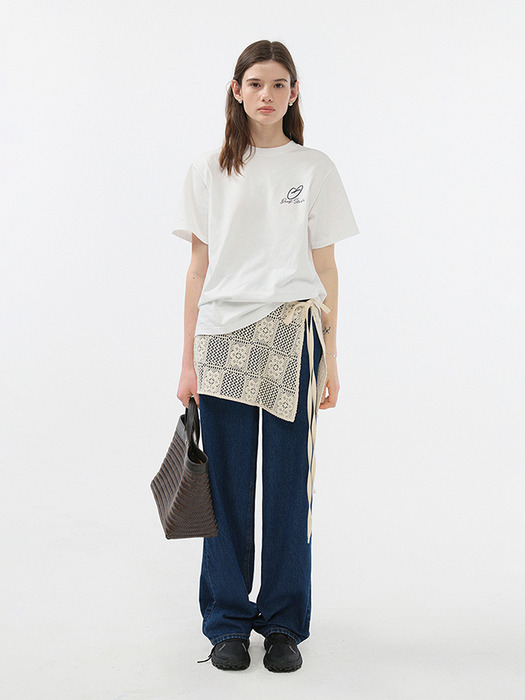 UNISEX HEART D LOGO T-SHIRT OFF WHITE_UDTS5B140OW - Image 1