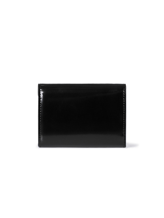 LACQUER TRIANGLE WALLET - MATT BLACK