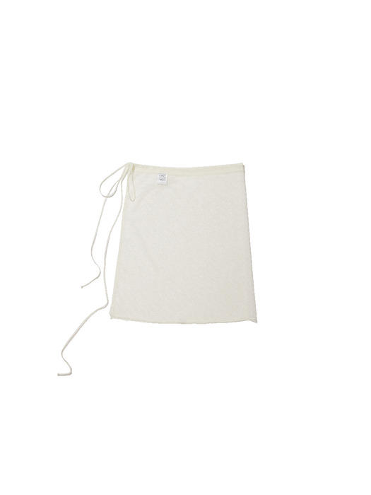 DOT MESH LAYERED WRAP SKIRT_Ivory