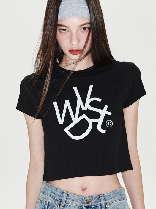 MG Logo Crop T-shirt [Black]