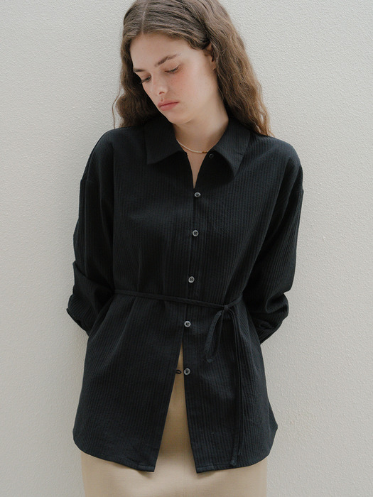 U Silhouette 3way Texture Shirt_2colors