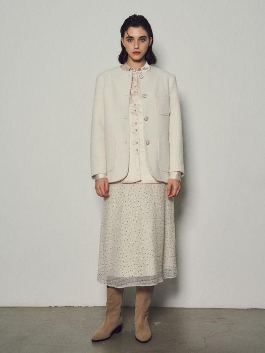 Wool Blend Overfit Western Tweed Jacket_CTO124(2Color)