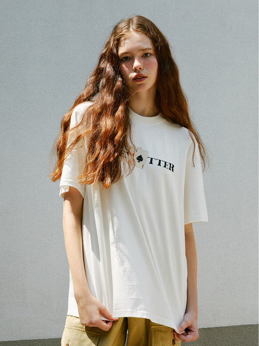 Oversized playing card Tee (Ivory)