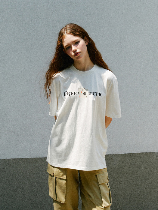 Oversized playing card Tee (Ivory)