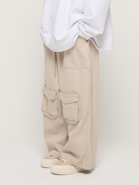 CB PIGMENT POCKET WORK PANTS (BEIGE)