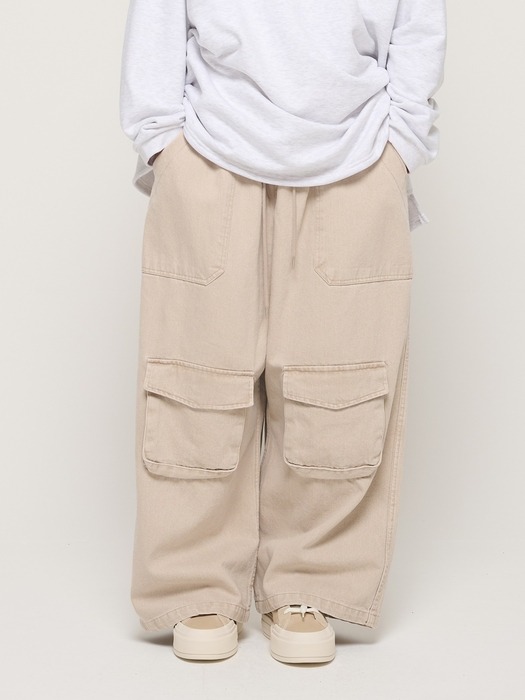 CB PIGMENT POCKET WORK PANTS (BEIGE)