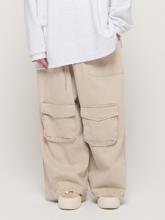 CB PIGMENT POCKET WORK PANTS (BEIGE)