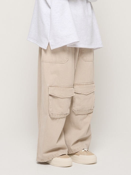 CB PIGMENT POCKET WORK PANTS (BEIGE)