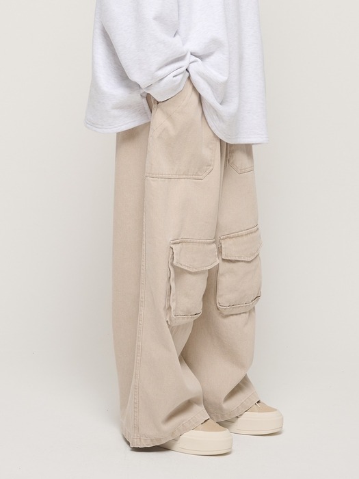 CB PIGMENT POCKET WORK PANTS (BEIGE)