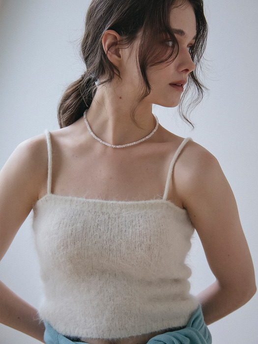 BABY ALPACA KNIT BUSTIER_IVORY