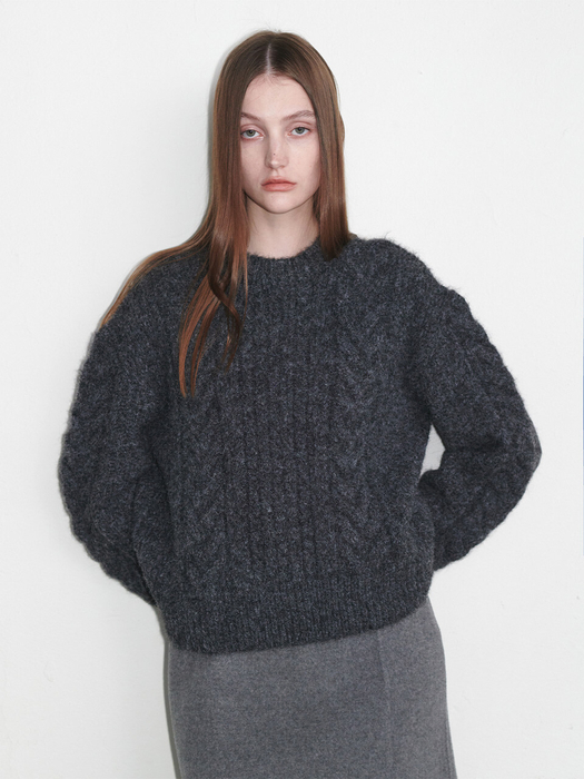 Hairy Cable Knit Pullover SK4WP950_2color