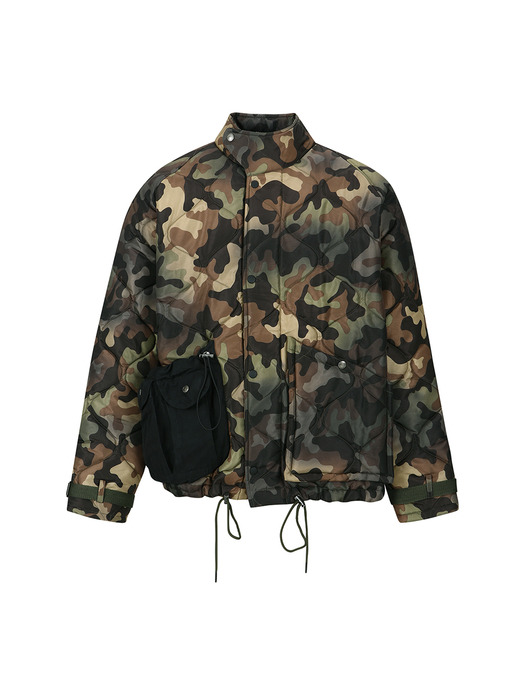 NEW MULTI-POCKET CAMOUFLAGE QUILTED JUMPER awa693m(SAND)