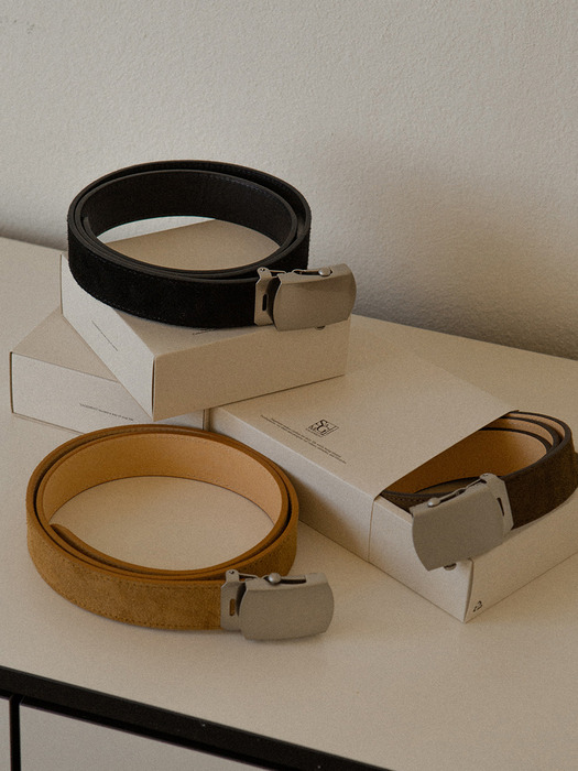 SUEDE COW LEATHER BELT_3COLORS