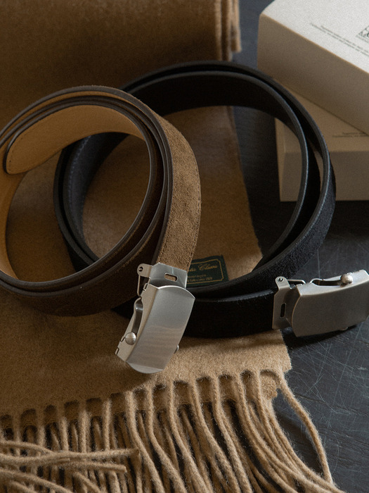 SUEDE COW LEATHER BELT_3COLORS