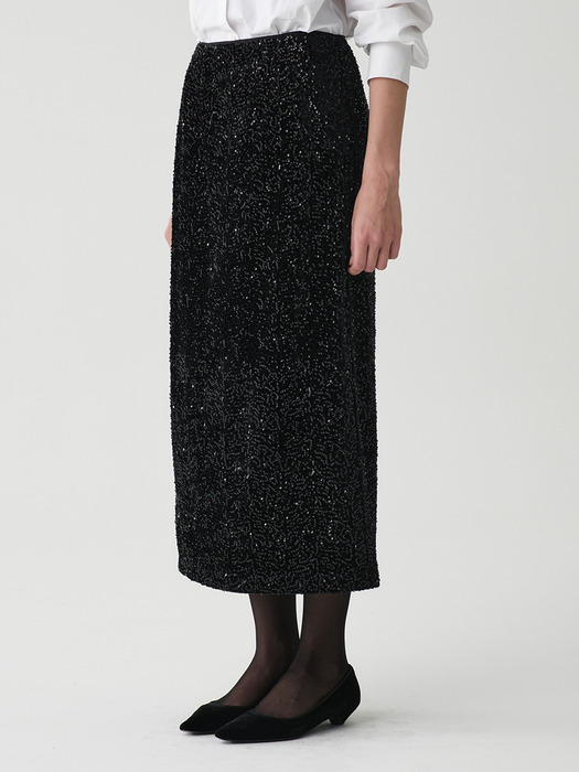 Dear Spangle Skirt_Black