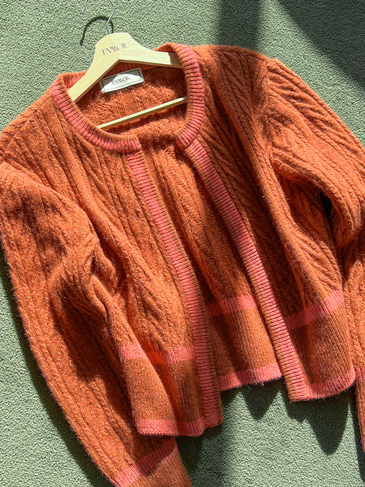 RACCOON CABLE KNIT CARDIGAN  (2COLOR)