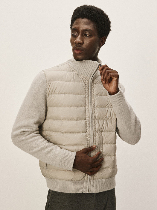 [Murray Allan]Half neck Zip-up Goose mix jacket_Shadow M43MOT010SD