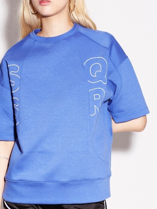 Curved Line  Short Sleeve H/ACC_Blue