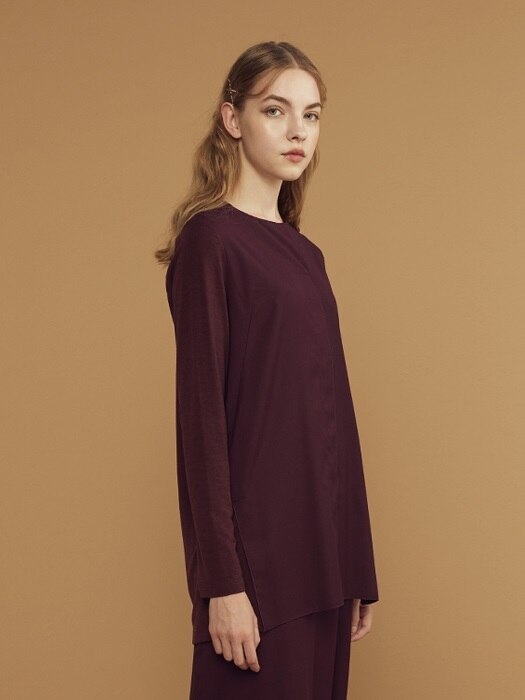 ROUND NECK SHIRTS-T_WINE